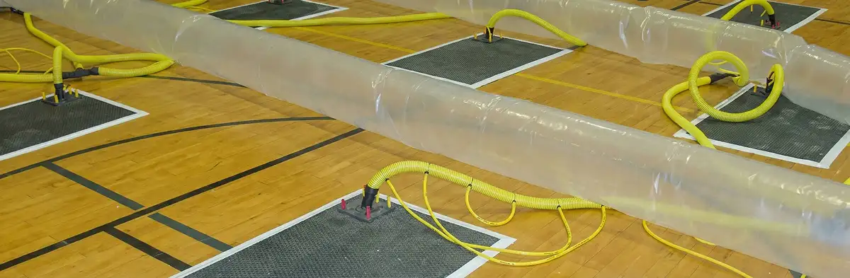 water clean up drying system set up to remove moisture and prevent further damage in Grand Rapids, MI